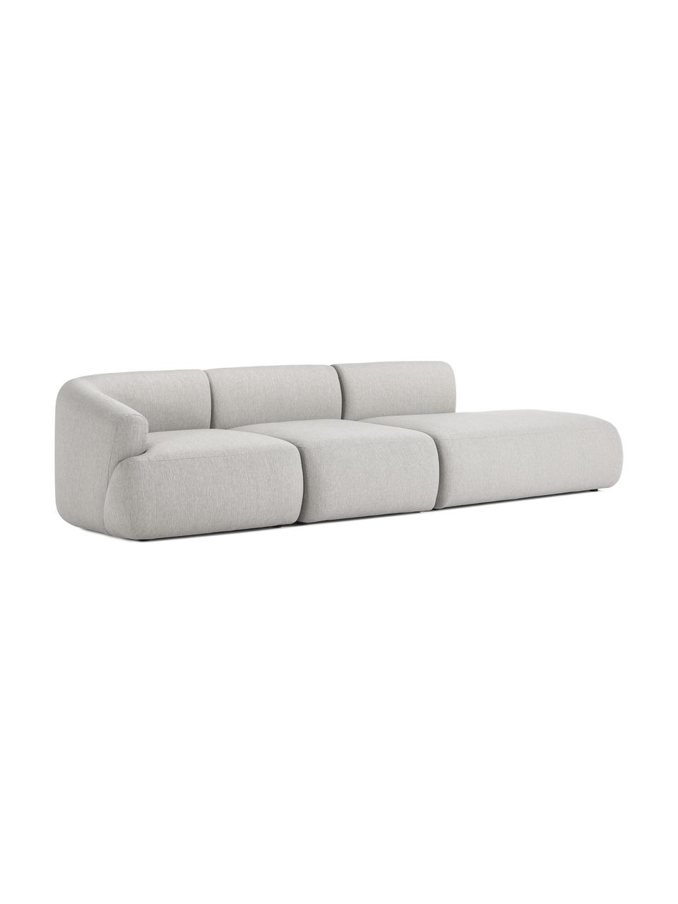 Modulární šezlong Sofia, Světle šedá, Š 340 cm, H 103 cm, opěradlo na levé straně