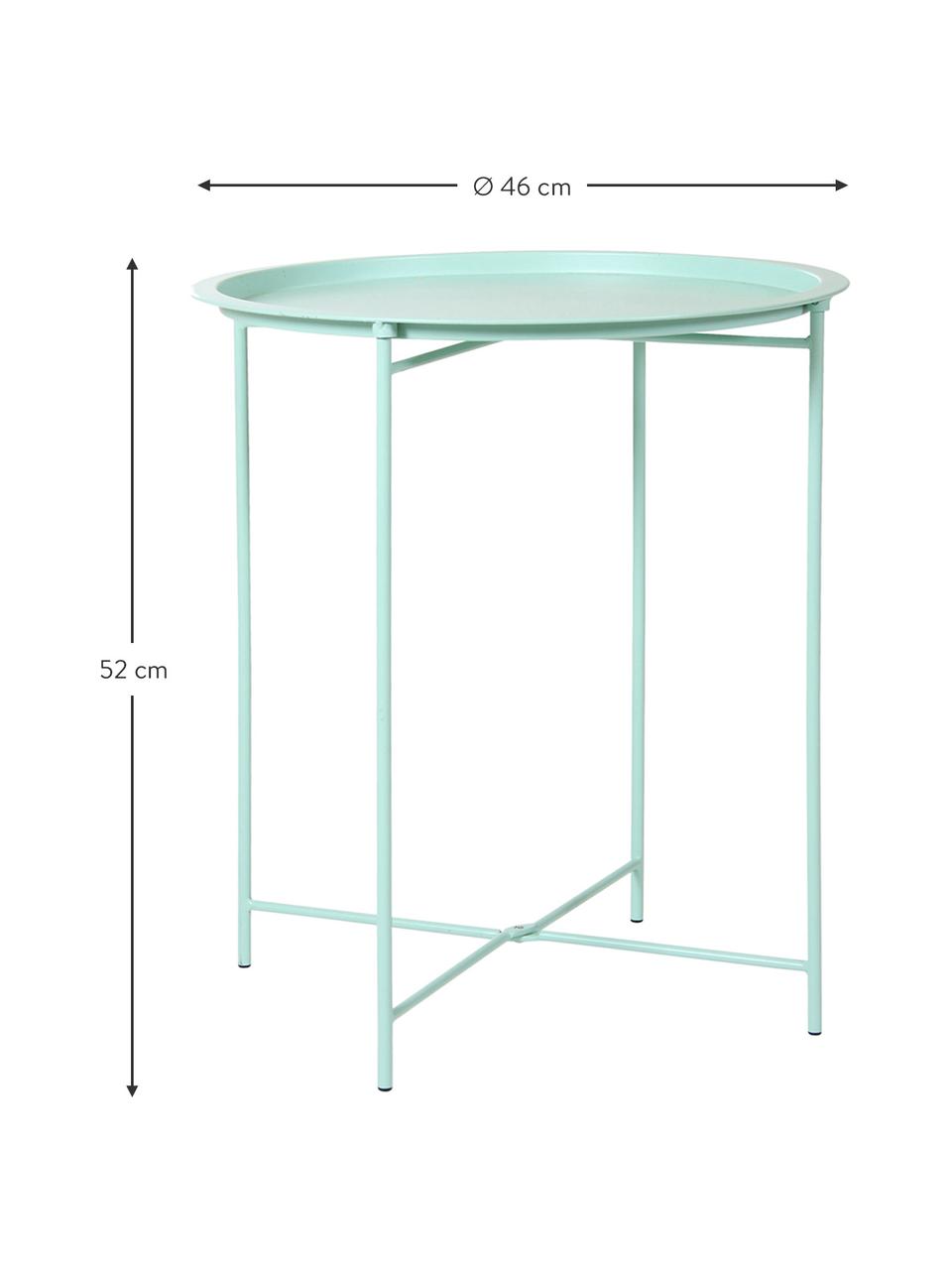 Bijzettafel Sangro, Gelakt staal, Groen, Ø 46 x H 52 cm