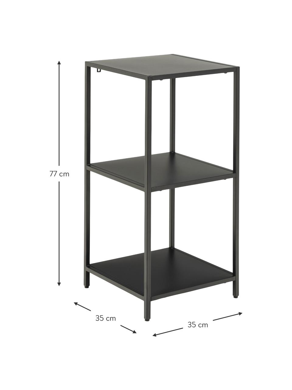 Scaffale in metallo nero Neptun, Metallo rivestito, Nero, Larg. 35 x Alt. 77 cm