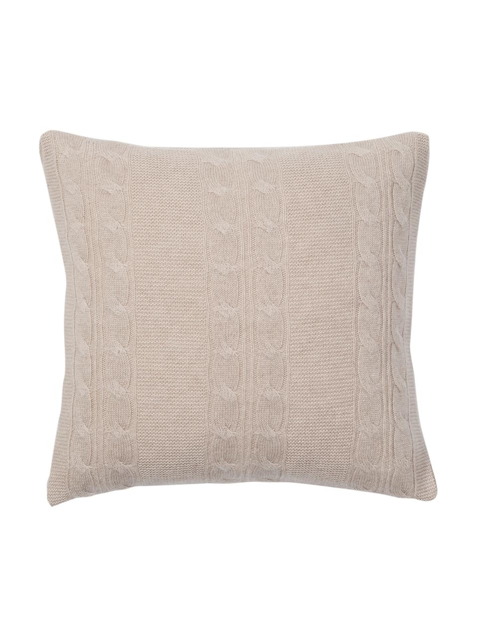 Housse de coussin en pur cachemire Leonie, Taupe