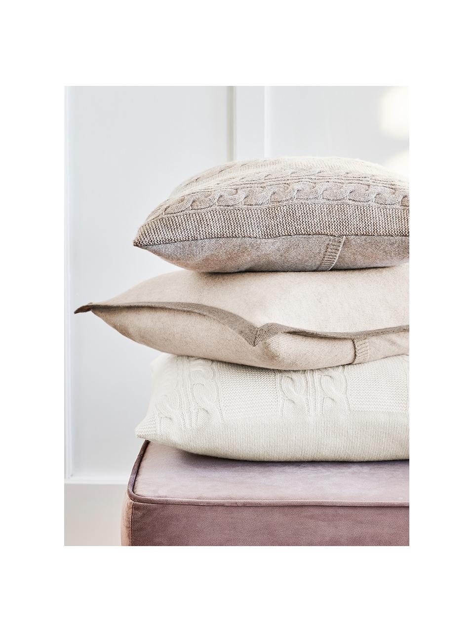 Housse de coussin en pur cachemire Leonie, Taupe