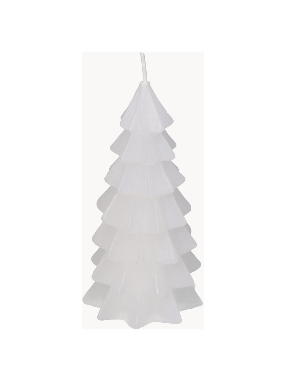 Candela decorativa Tree 2 pz, Cera, Bianco, Ø 7 x Alt. 13 cm