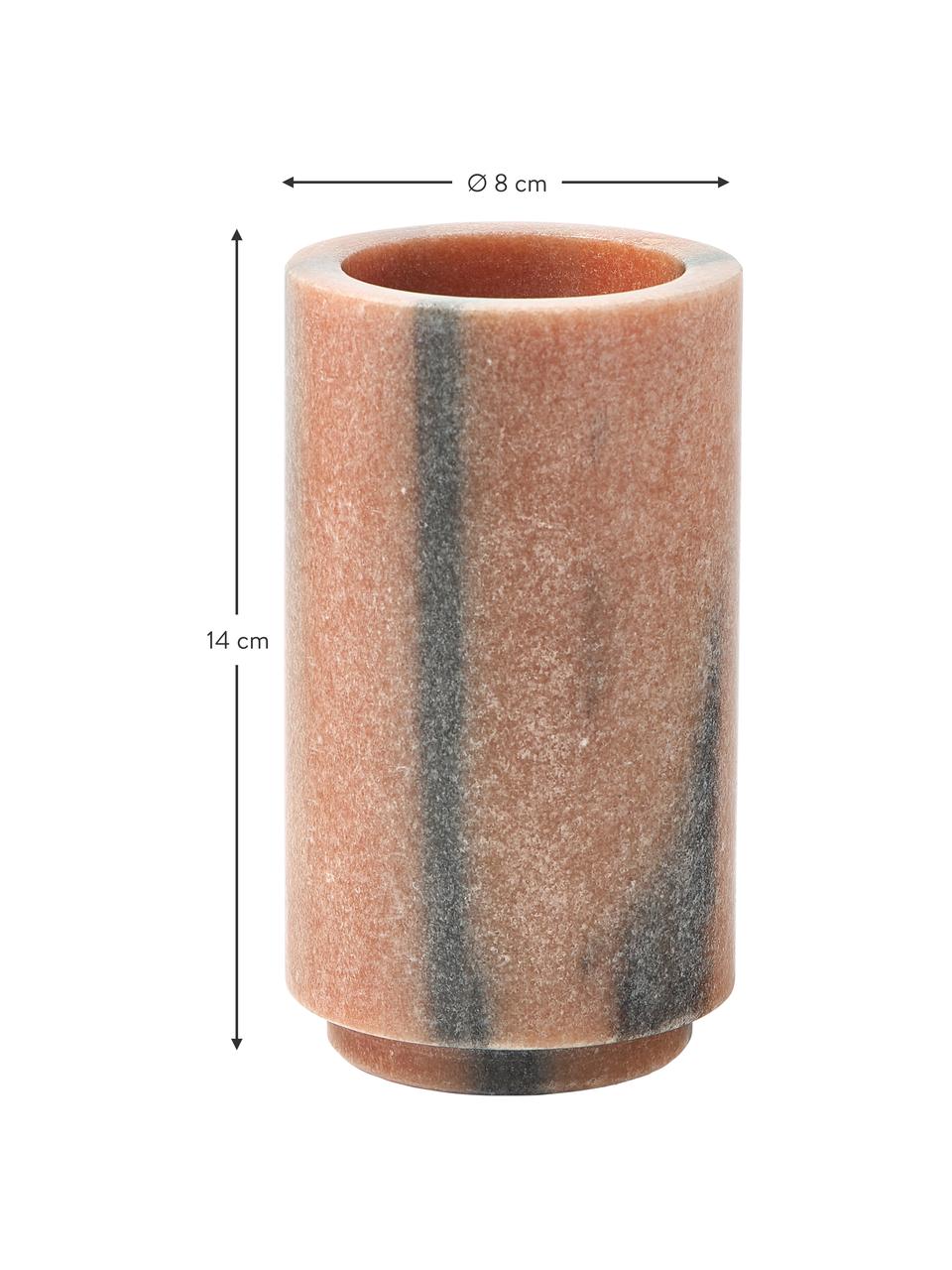 Marmor-Zahnputzbecher Simba, Marmor, Terrakotta, marmoriert, Ø 8 x H 14 cm