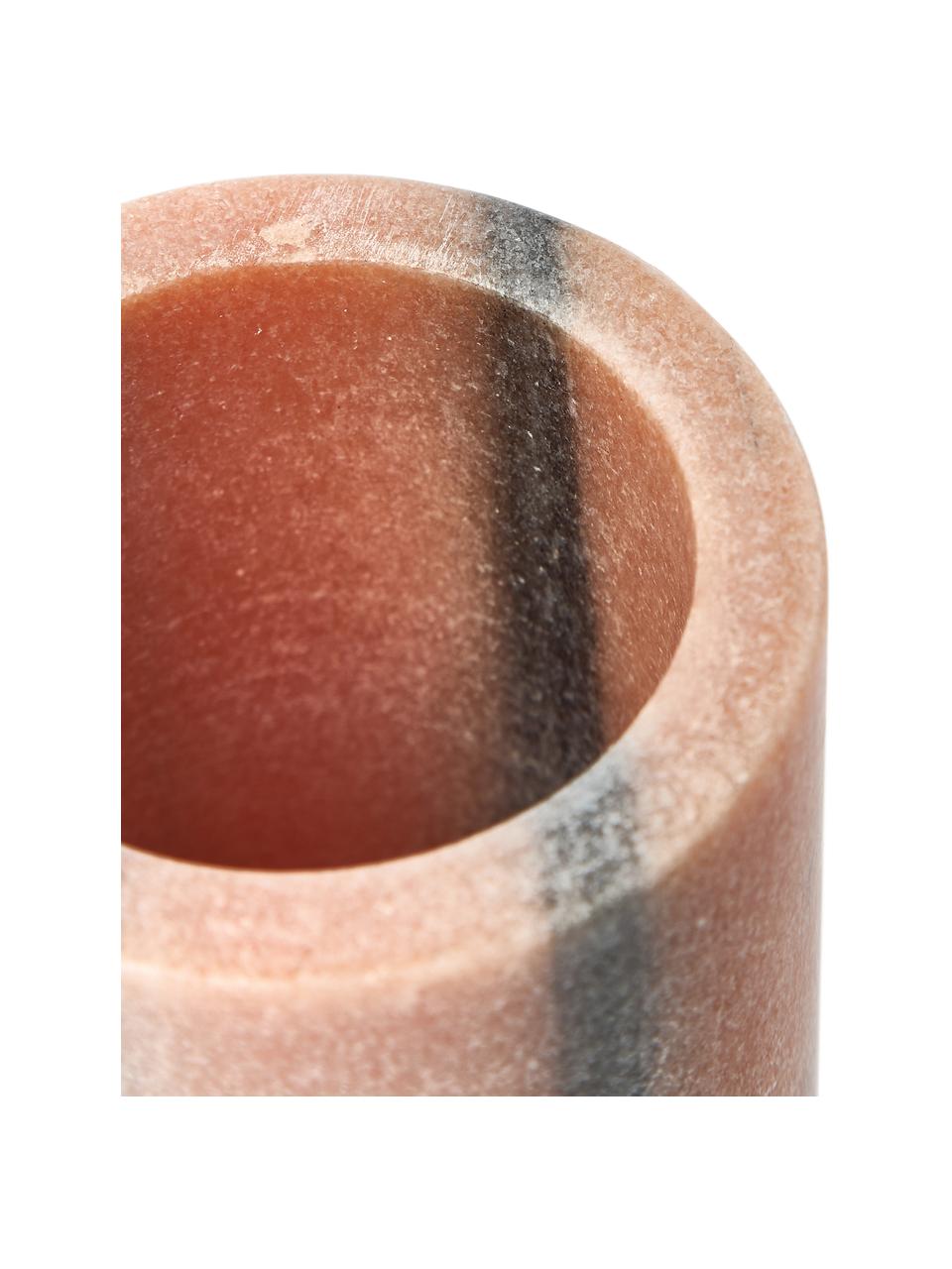 Marmeren tandenborstelbeker Simba, Marmer, Terracotta, gemarmerd, Ø 8 x H 14 cm