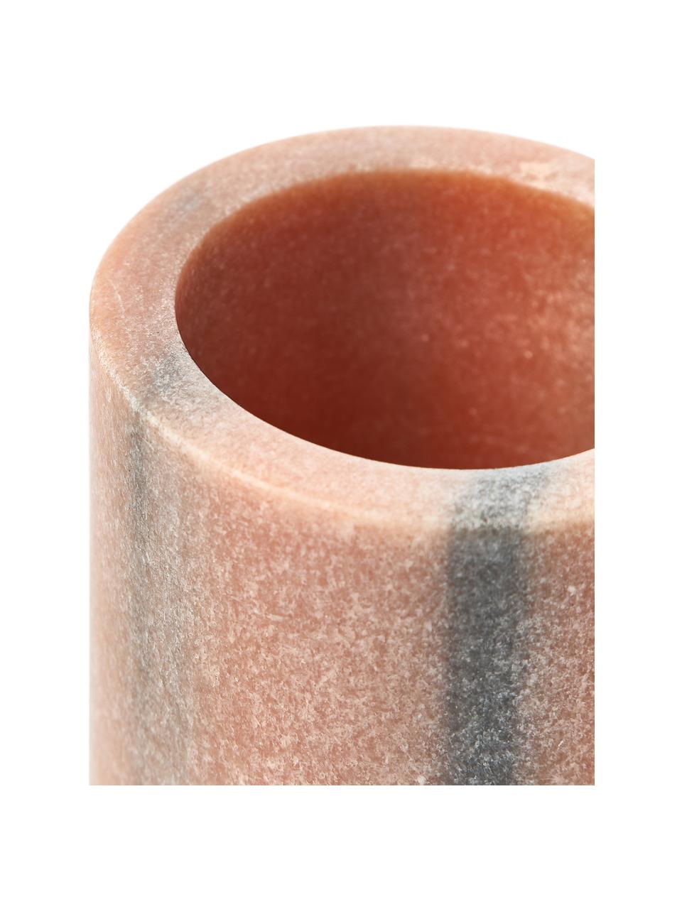Marmeren tandenborstelbeker Simba, Marmer, Terracotta, gemarmerd, Ø 8 x H 14 cm