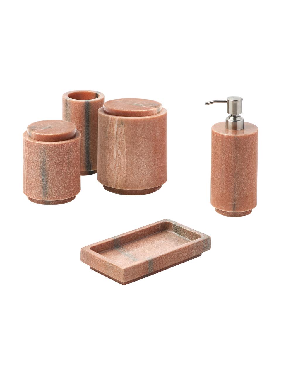 Marmeren tandenborstelbeker Simba, Marmer, Terracotta, gemarmerd, Ø 8 x H 14 cm