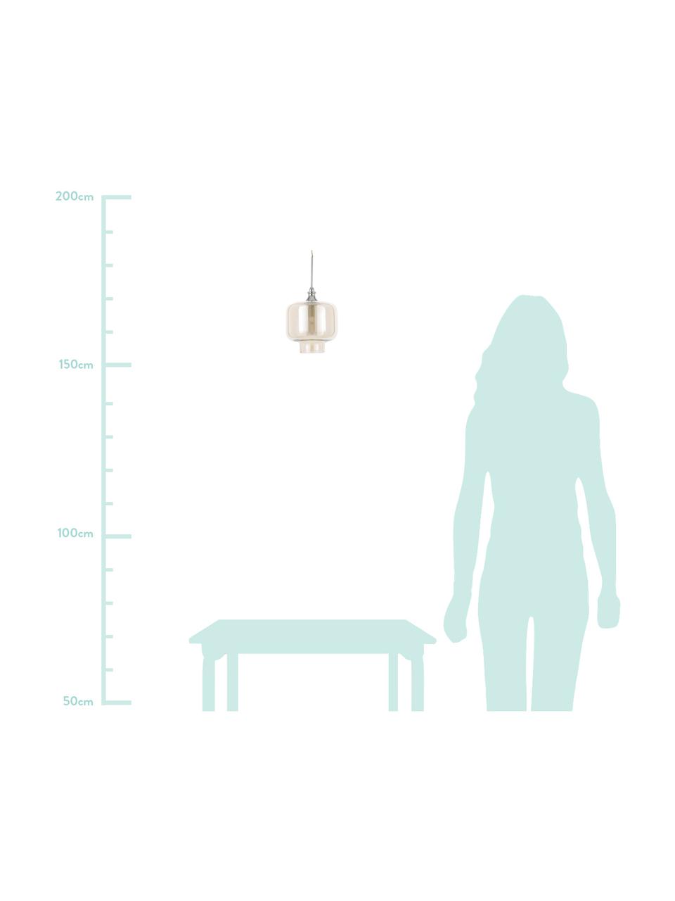 Lampada a sospensione Inca, Paralume: vetro, Baldacchino: metallo cromato, Trasparente, Ø 13 x A 15 cm