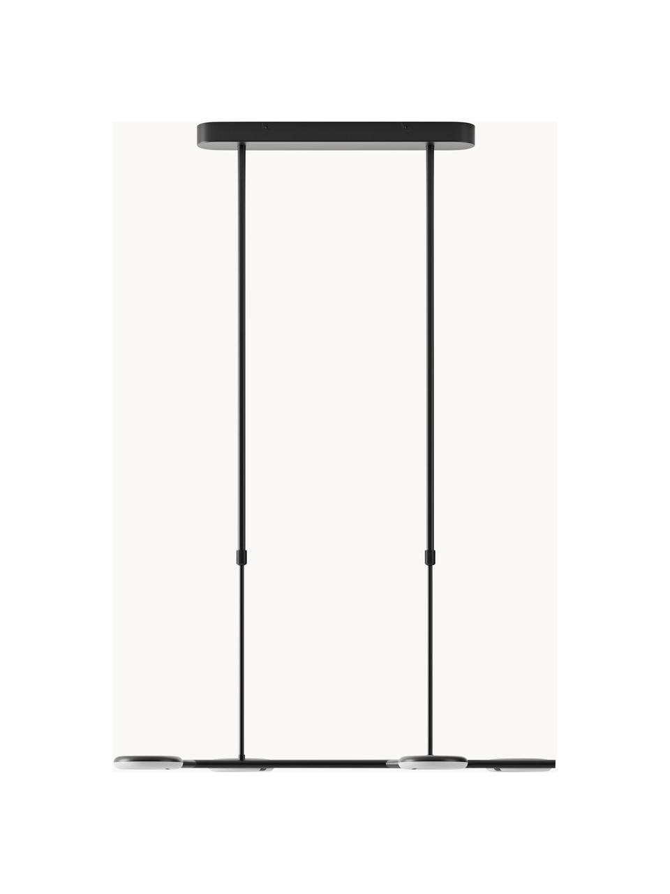 Grande suspension LED Odeon, Noir, blanc, larg. 80 x haut. 85 cm