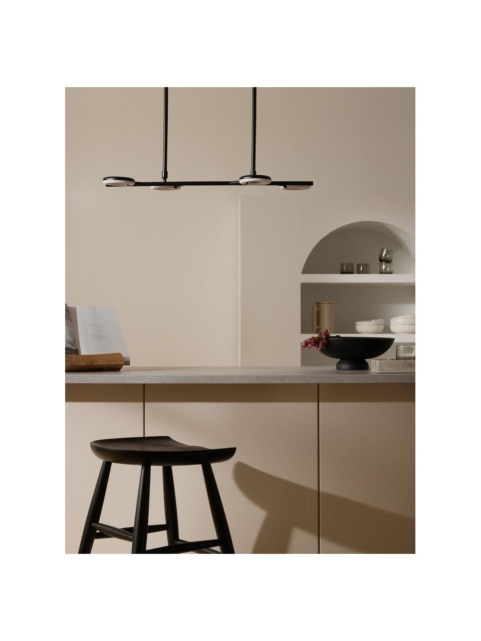 Grande suspension LED Odeon, Noir, blanc, larg. 80 x haut. 85 cm