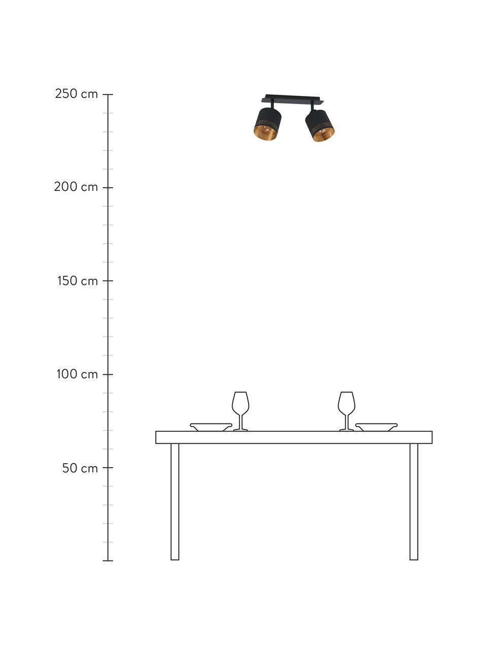 Lampa sufitowa Esteperra, Czarny, odcienie złotego, S 34 x W 17 cm