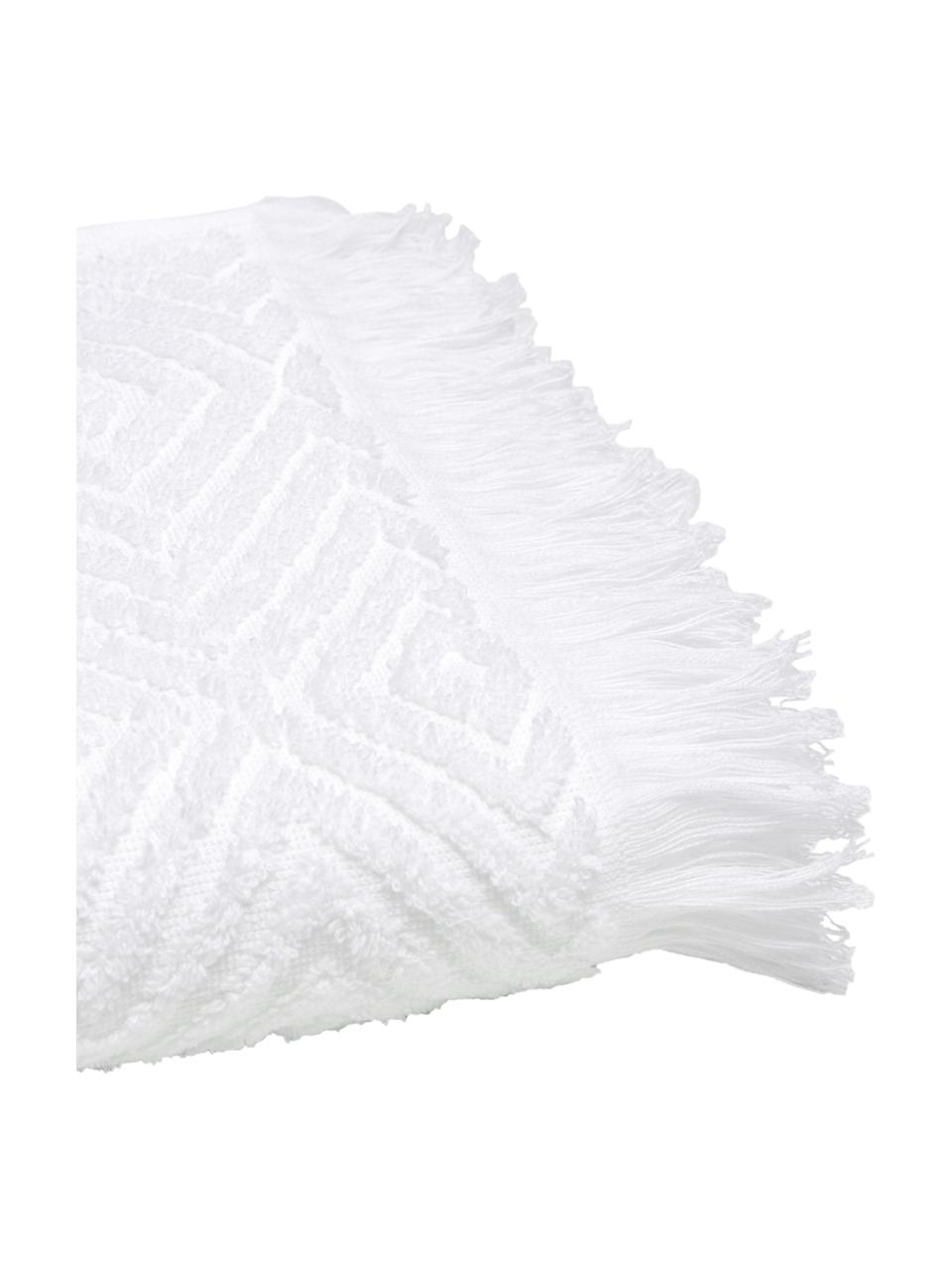 Serviette de toilette coton pur blanc Jacqui, Blanc, Serviettes de toilette, larg. 50 x long. 100 cm , 2 pièces