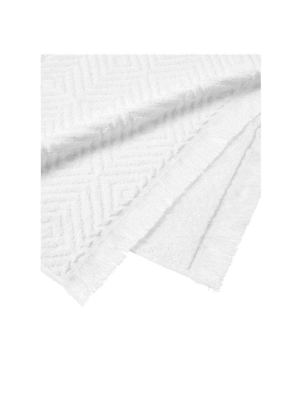 Toalla texturizada Jacqui, diferentes tamaños, Blanco, Toalla manos, An 50 x L 100 cm, 2 uds.