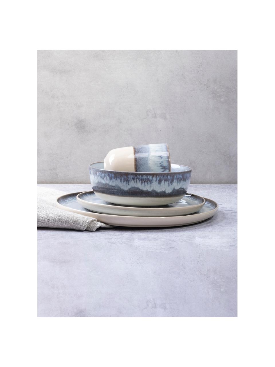 Piatto piano con gradiente Inspiration 2 pz, Ceramica, Blu, beige chiaro, Ø 27 cm