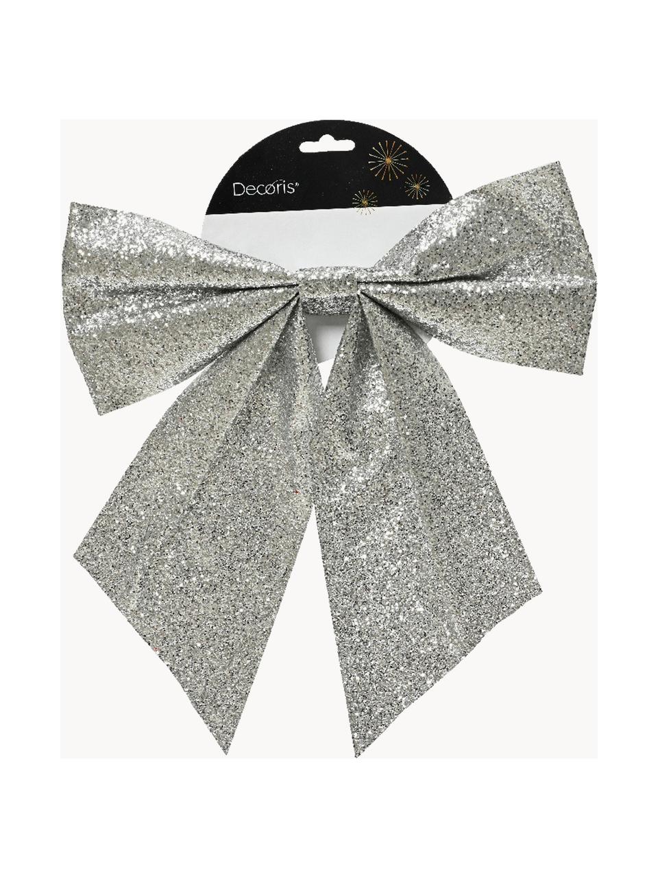 Kokarda z brokatem Glamour, Tworzywo sztuczne, Odcienie srebrnego, S 24 x W 20 cm