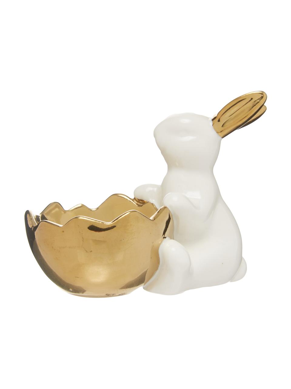 Eierbecher-Set Bunny, 2er-Set, Porzellan, Weiß, Goldfarben, Set mit verschiedenen Größen