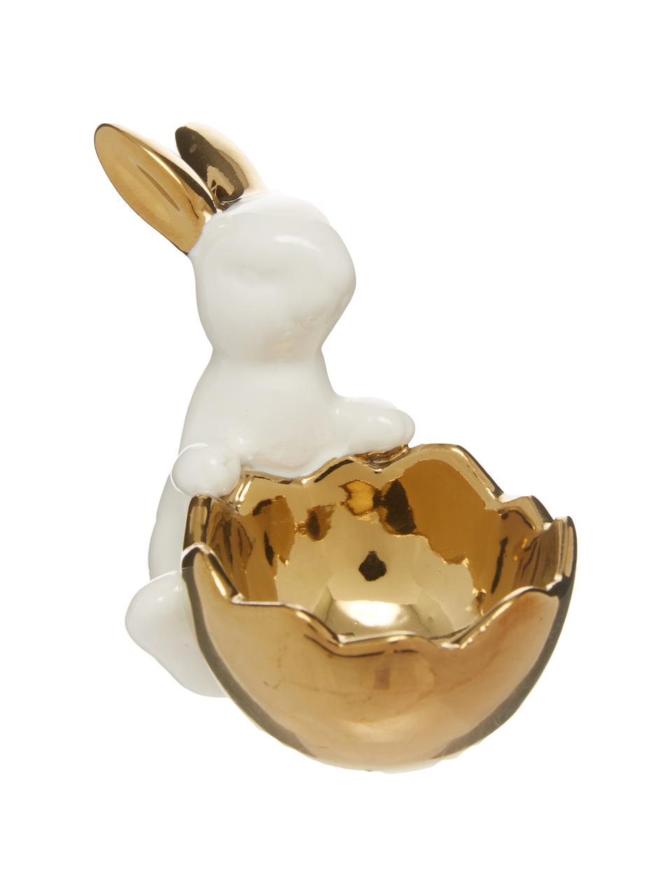 Súprava stojanov na vajíčka Bunny, 2 diely, Porcelán, Biela, odtiene zlatej, Súprava s rôznymi veľkosťami