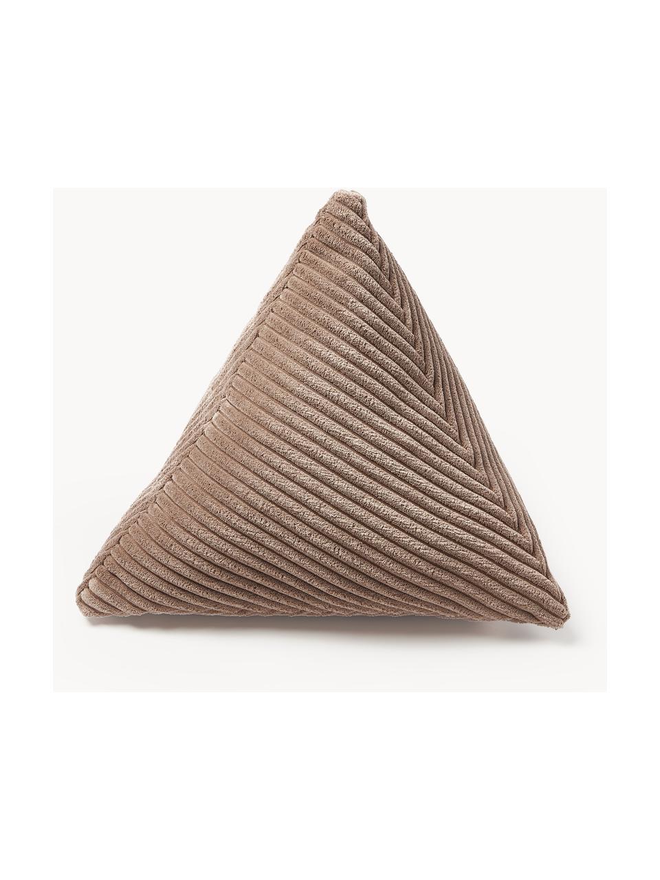 Dreieckiges Cord-Kissen Kylen, Hülle: Cord (90 % Polyester, 10 , Nougat, B 40 x L 40 cm