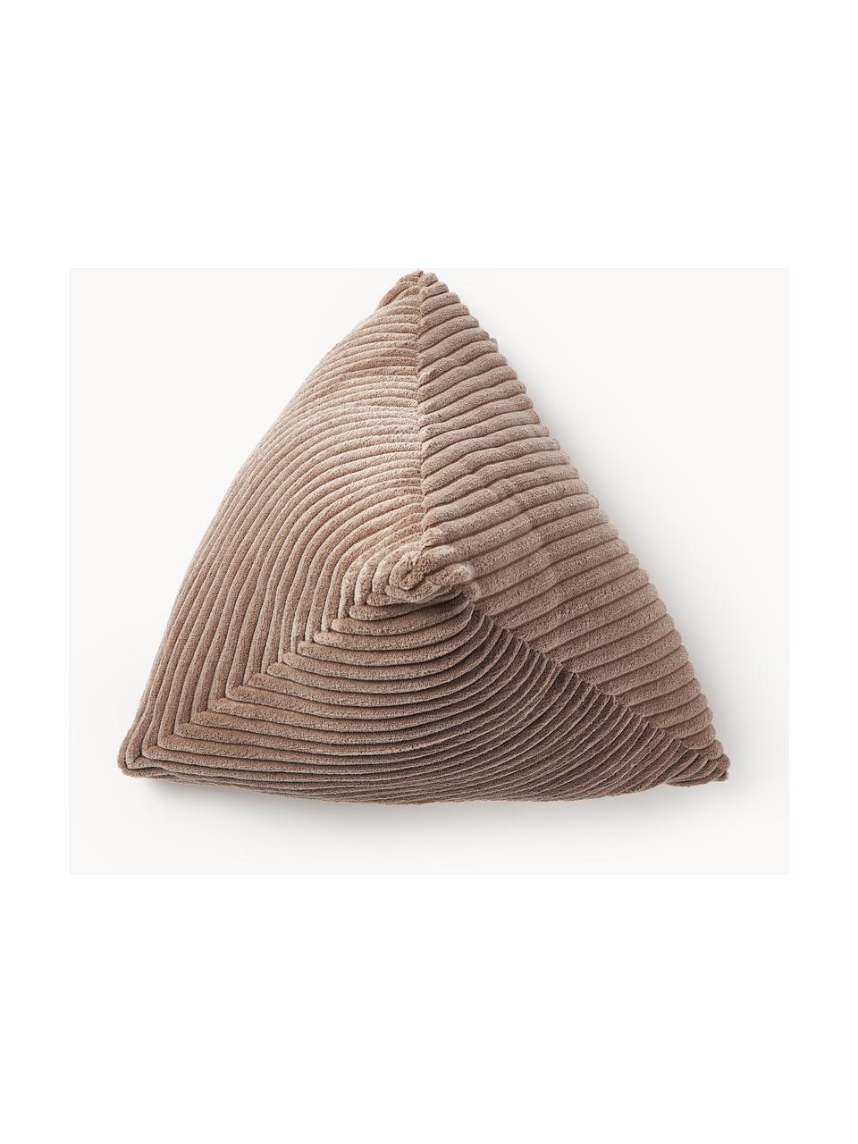 Trojúhelníkový manšestrový polštář Kylen, Nugátová, Š 40 cm, D 40 cm
