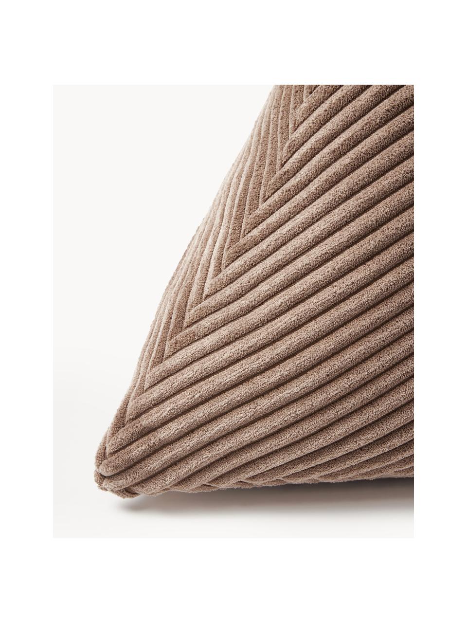 Dreieckiges Cord-Kissen Kylen, Hülle: Cord (90 % Polyester, 10 , Nougat, B 40 x L 40 cm