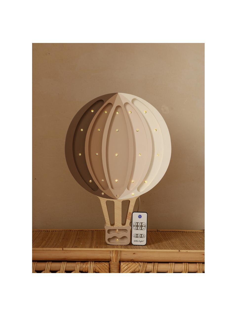 Handgefertigte LED-Kinderzimmerlampe Hot Air Baloon mit Timerfunktion und Fernbedienung, dimmbar, Kiefernholz, lackiert

Dieses Produkt wird aus nachhaltig gewonnenem, FSC®-zertifiziertem Holz gefertigt., Taupe, Hellbeige, Weiß, B 28 x H 39 cm