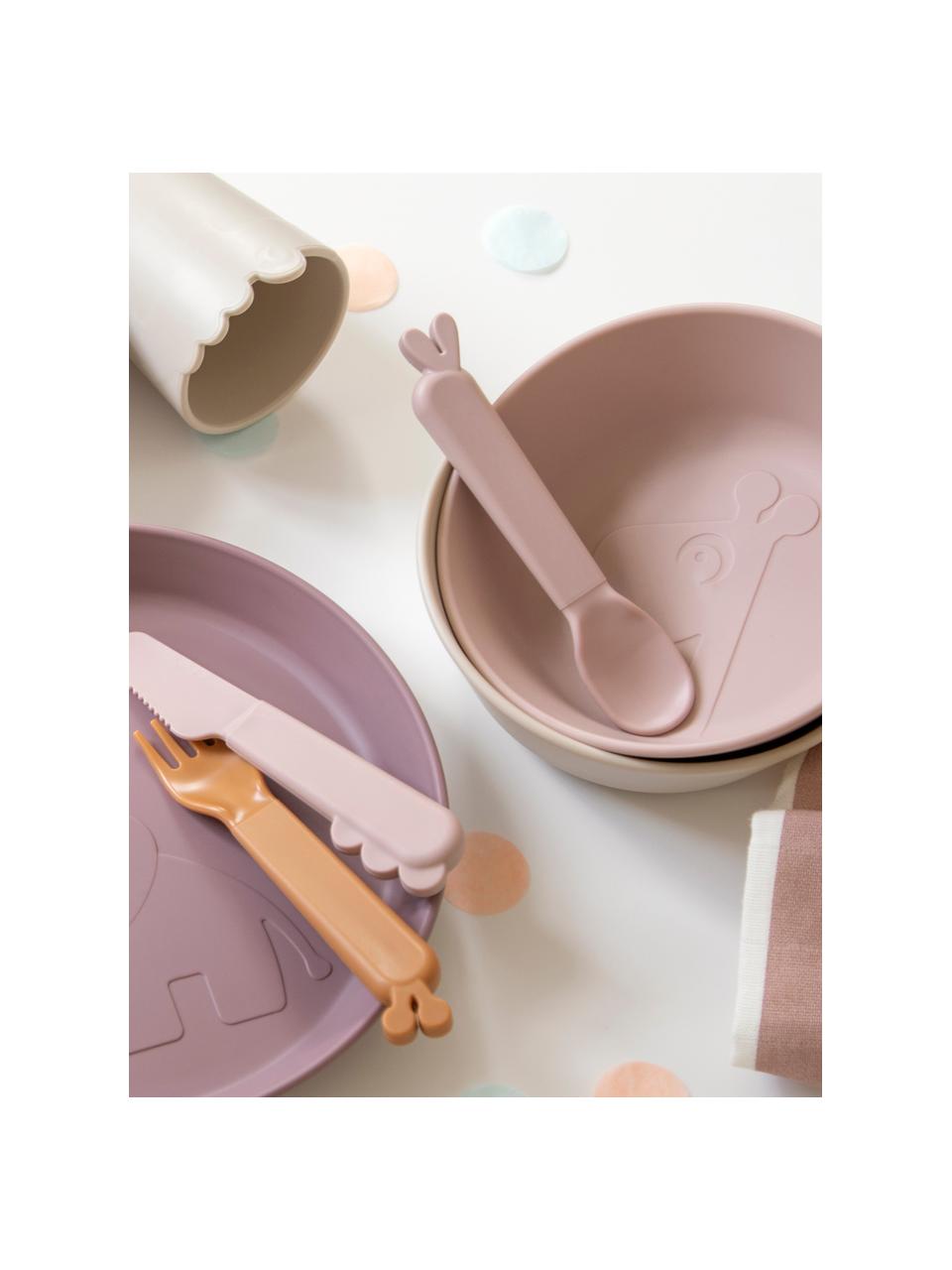 Lepels Kiddish, set van 4, Kunststof, Lichtroze, mauve, L 13 cm