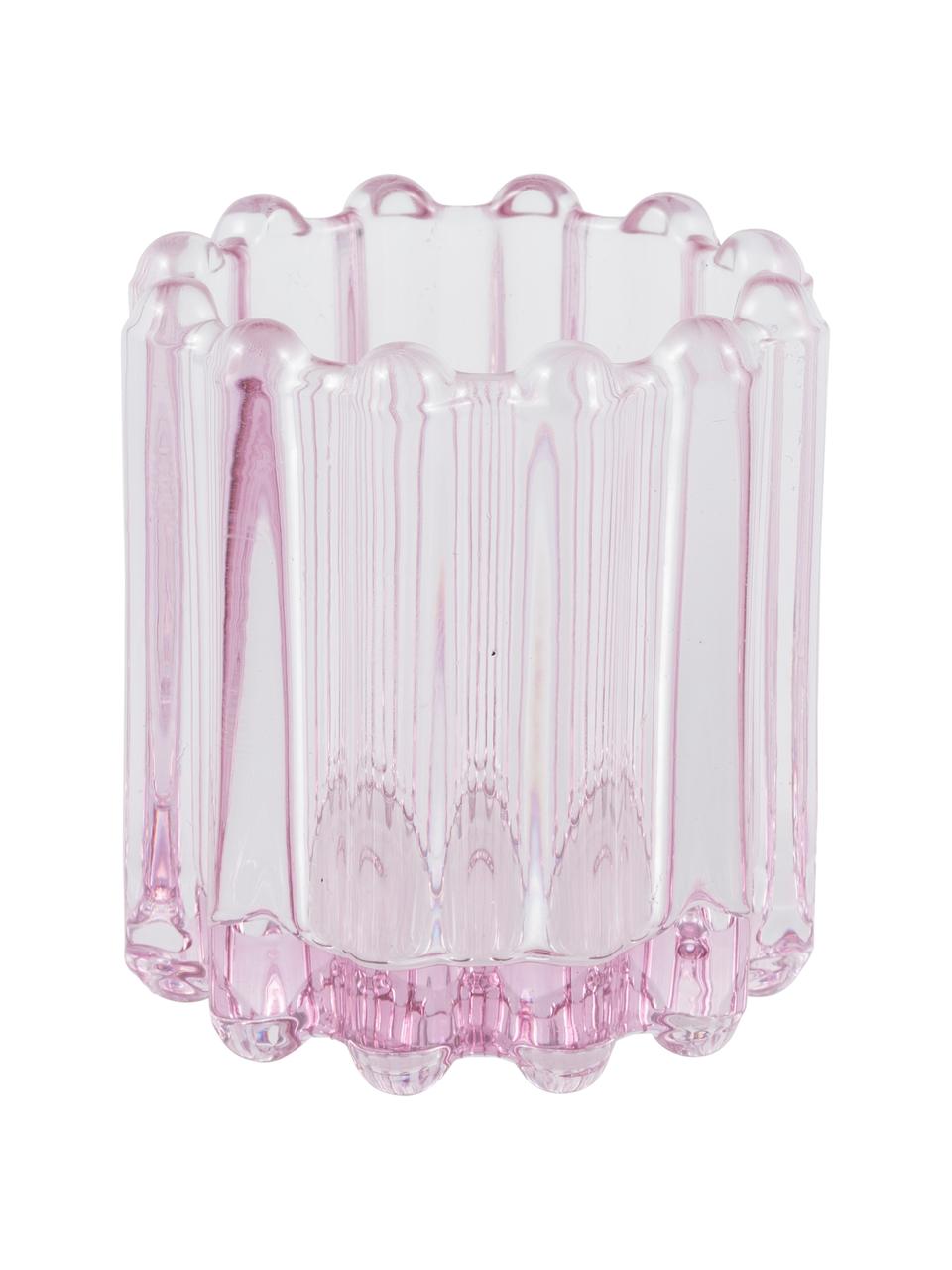 Waxinelichthouder Nizza, Glas, Roze, transparant, Ø 7 x H 8 cm