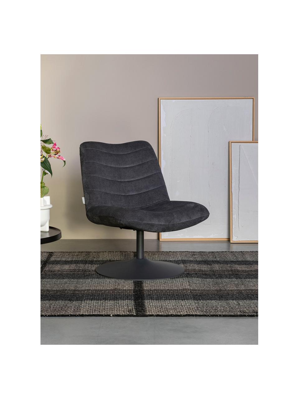 Chaise lounge gris foncé Bubba, Gris foncé, larg. 67 x prof. 81 cm