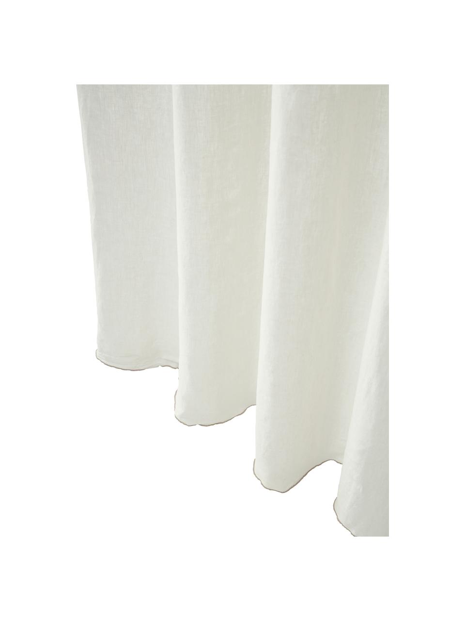 Polopriehľadný ľanový záves Eleonara, 2 ks, 100 % ľan, Krémovobiela, Š 145 x D 260 cm