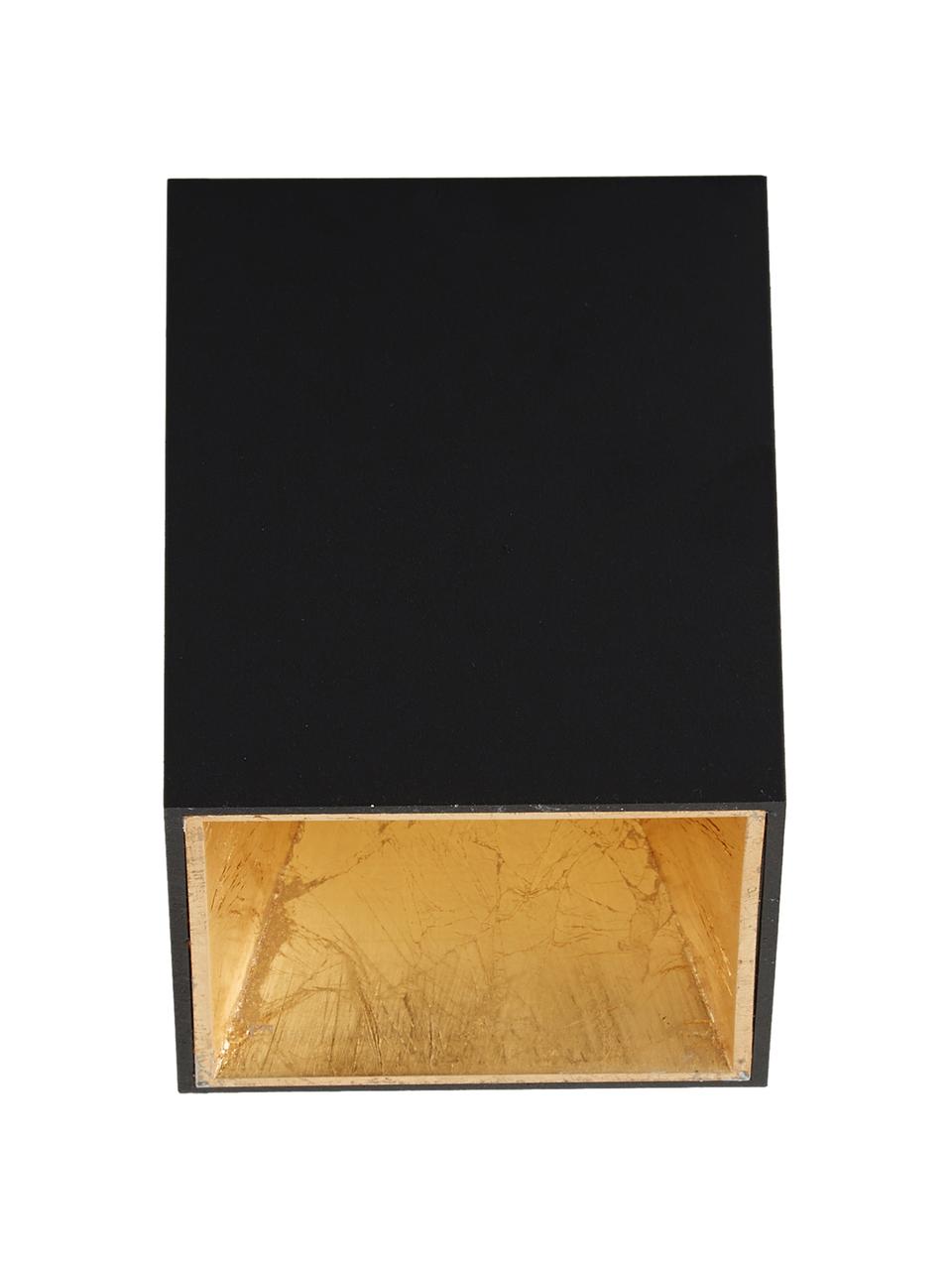 LED plafondspot Marty in zwart-goudkleur met antieke afwerking, Zwart, goudkleurig, B 10 x H 12 cm