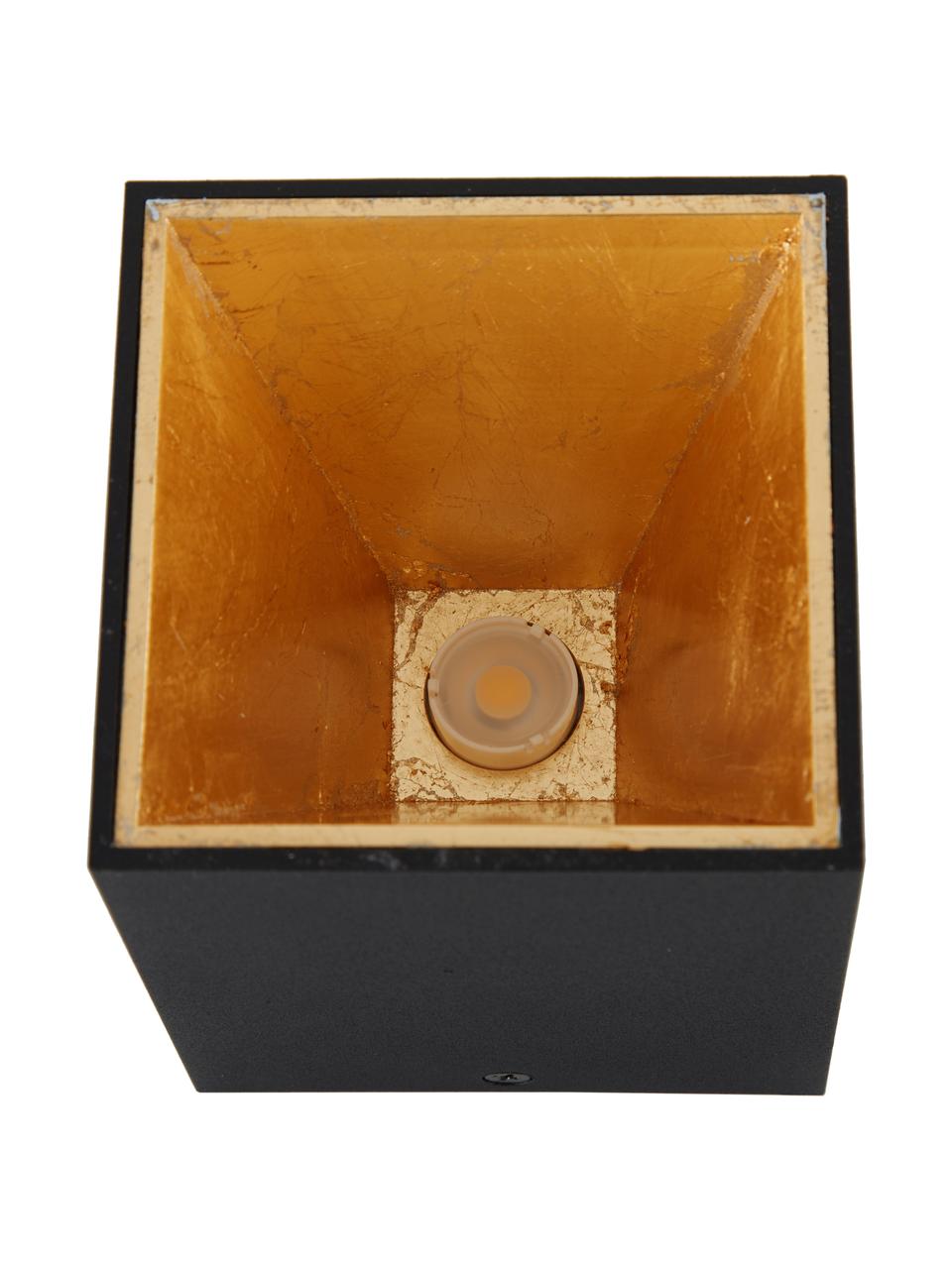 Stropná bodová LED lampa s patinou Marty, Čierna, odtiene zlatej, Š 10 x V 12 cm
