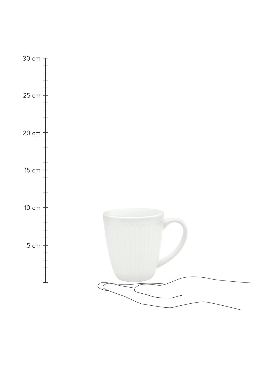 Tasse faite main porcelaine Alice, 2 pièces, Grès cérame, Blanc, Ø 10 x haut. 10 cm