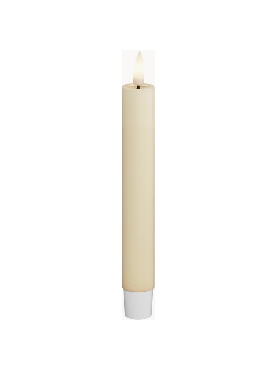 Ręcznie wykonana świeca stołowa LED Real Flame, W 15 cm, 2 szt., Tworzywo sztuczne, wosk z powłoką żywiczną, Kremowobiały, W 15 cm