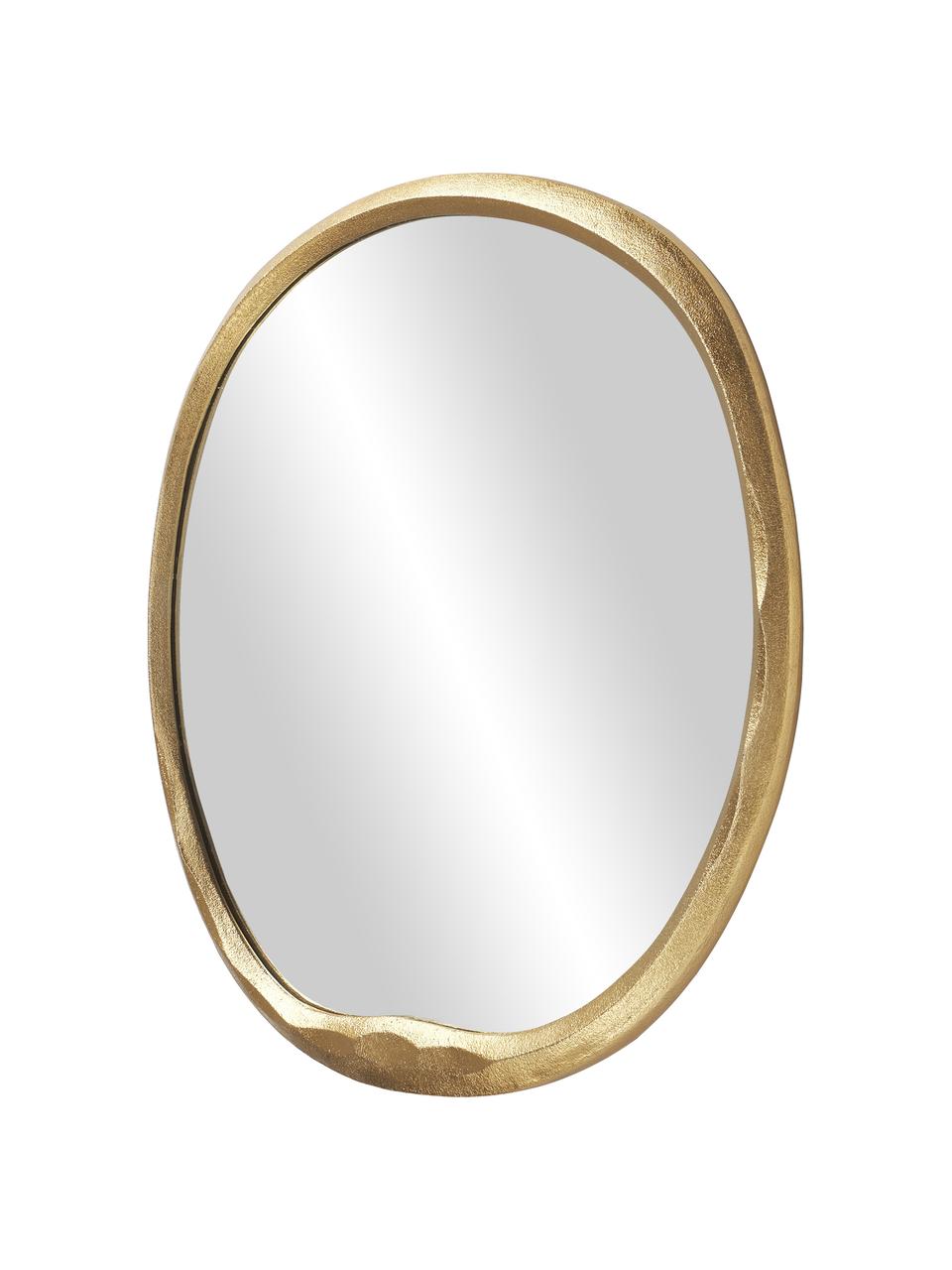 Okrúhle zrkadlo s kovovým rámom Nalu, Odtiene zlatej, Ø 72 cm
