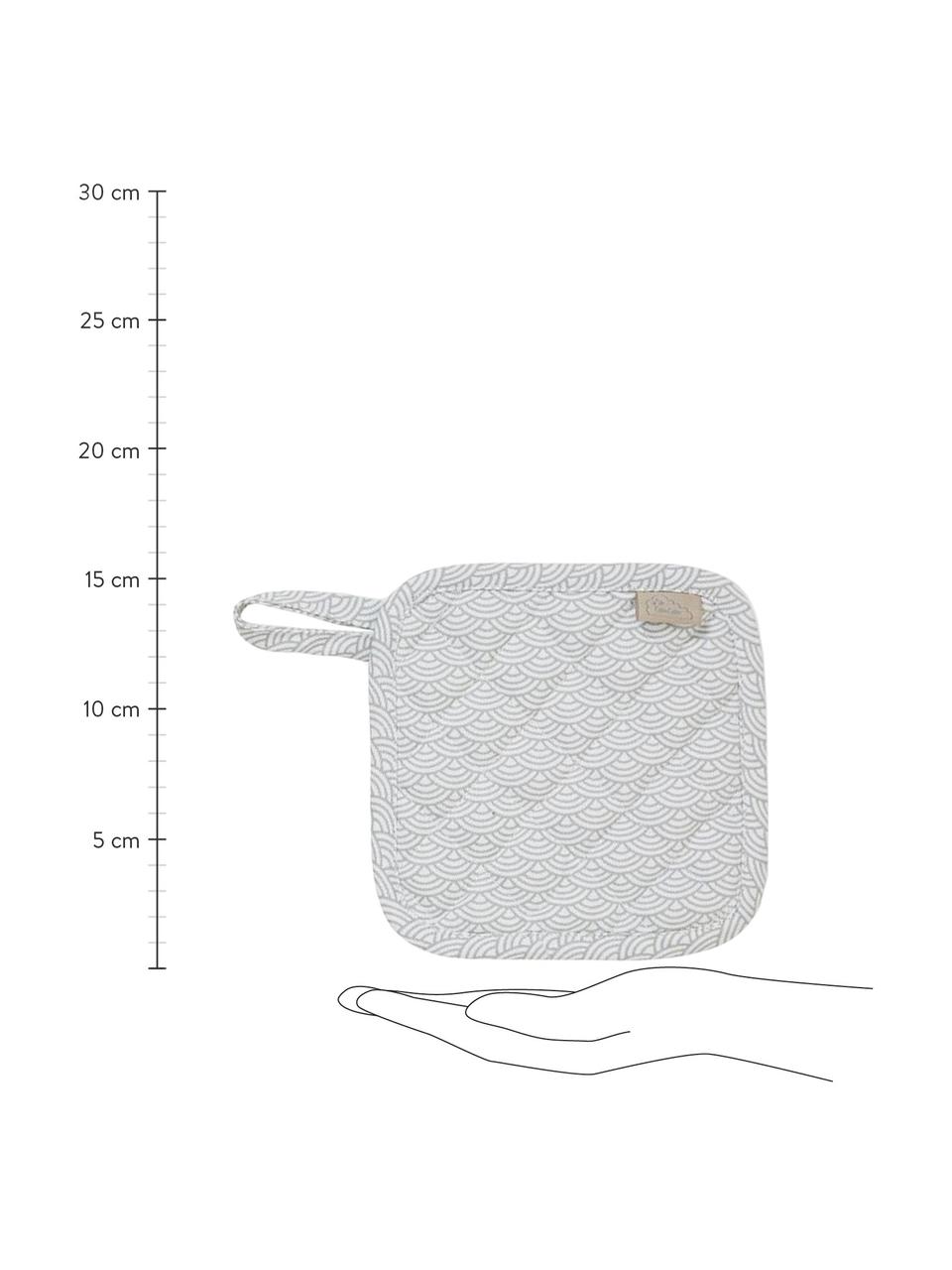 Ofenhandschuh Spielset Cook aus Bio-Baumwolle, 2-tlg., Bezug: 100% Biobaumwolle, , Öko , Grau, Weiß, 16 x 16 cm
