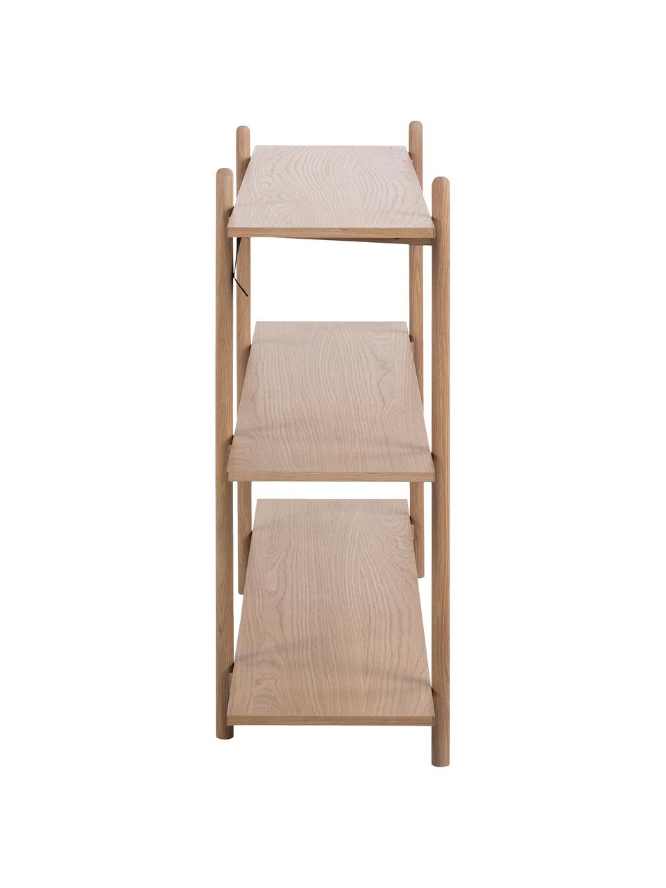 Étagère en bois à 3 tablettes Asbaek, MDF (panneau en fibres de bois à densité moyenne) avec placage en bois de chêne, Brun, larg. 150 x haut. 90cm