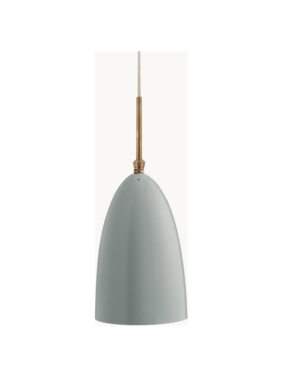 Hanglamp Gräshoppa, Lampenkap: gepoedercoat aluminium, Grijs, messingkleurig, Ø 15 x H 23 cm