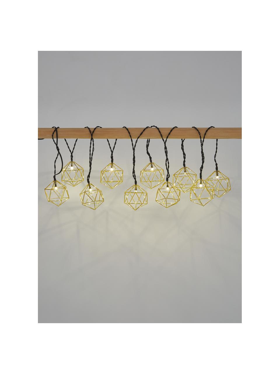 Girlanda świetlna LED Edge, 525 cm i 10 lampionów, Odcienie mosiądzu, D 525 cm