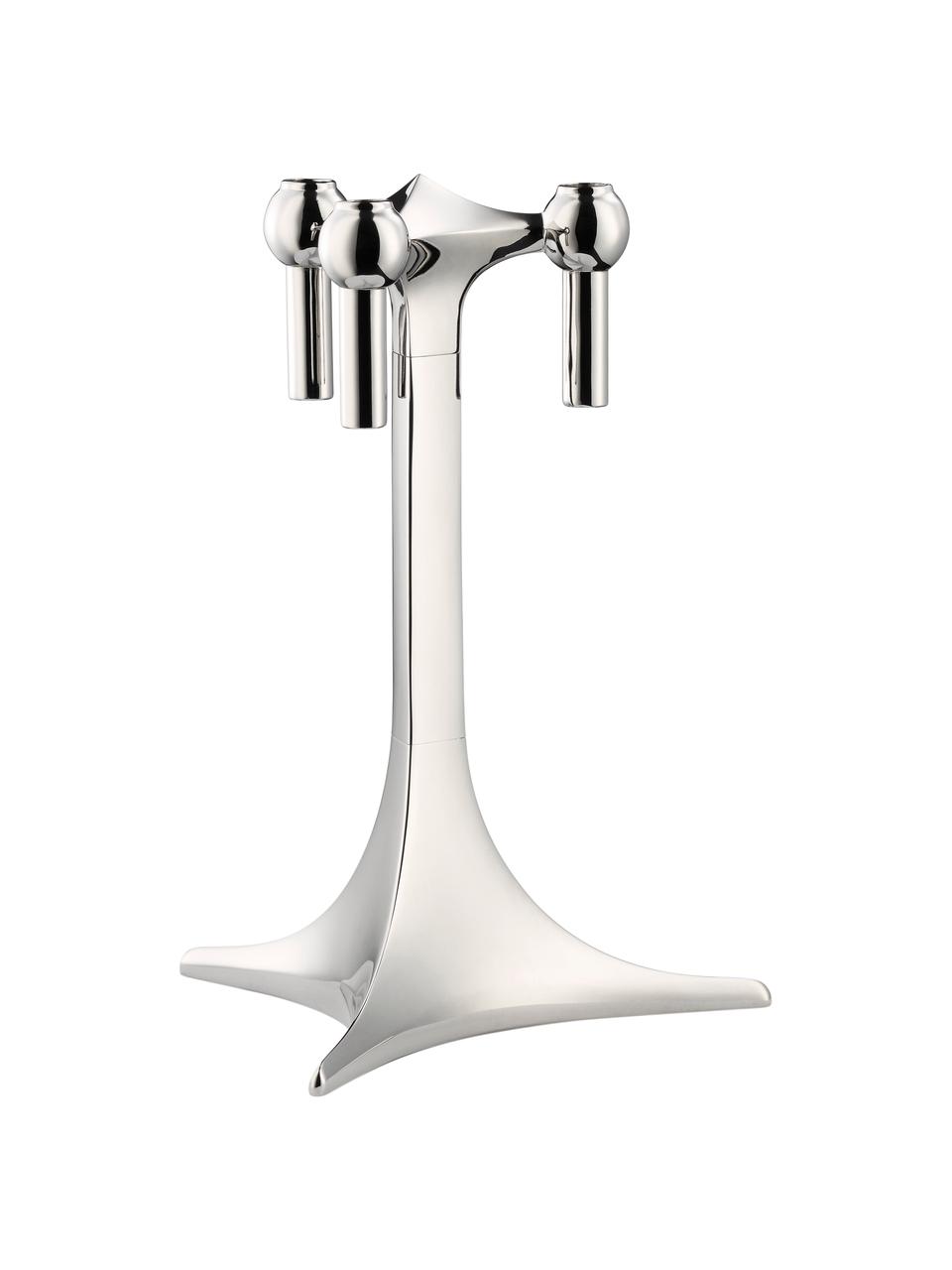 Candelabro Stoff Nagel, Metal recubierto, Plateado, Ø 17 x Al 23 cm