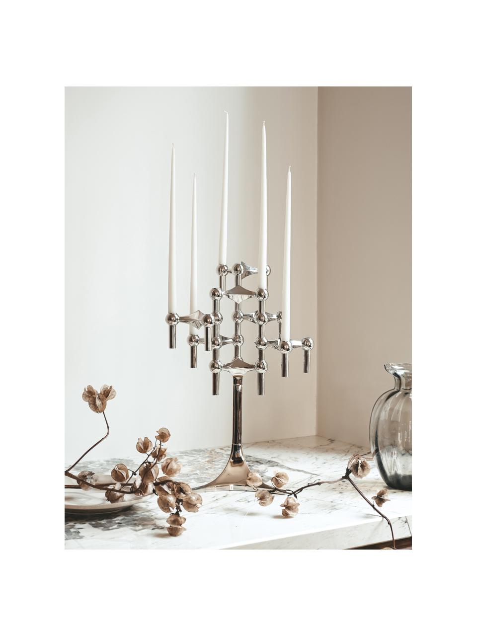 Candelabro Stoff Nagel, Metal recubierto, Plateado, Ø 17 x Al 23 cm