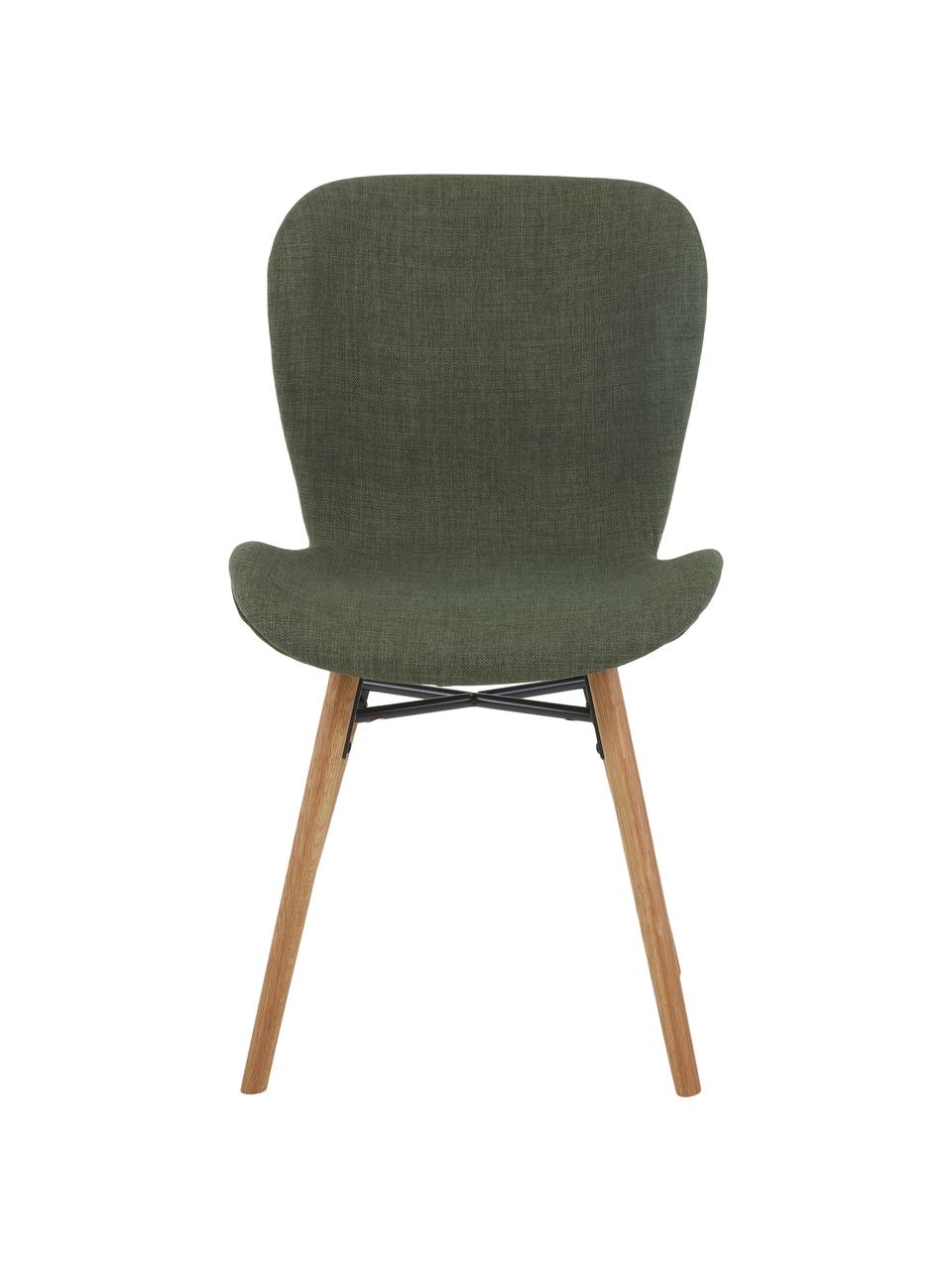 Čalouněné židle Batilda, 2 ks, Lesní zelená, dubové dřevo, Š 47 cm, H 53 cm
