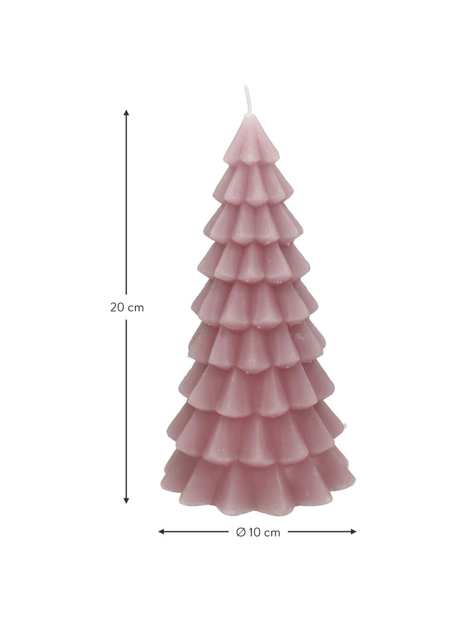 Bougie Christmas Tree, 20 cm, Cire de paraffine, Rose, Ø 10 x haut. 20 cm