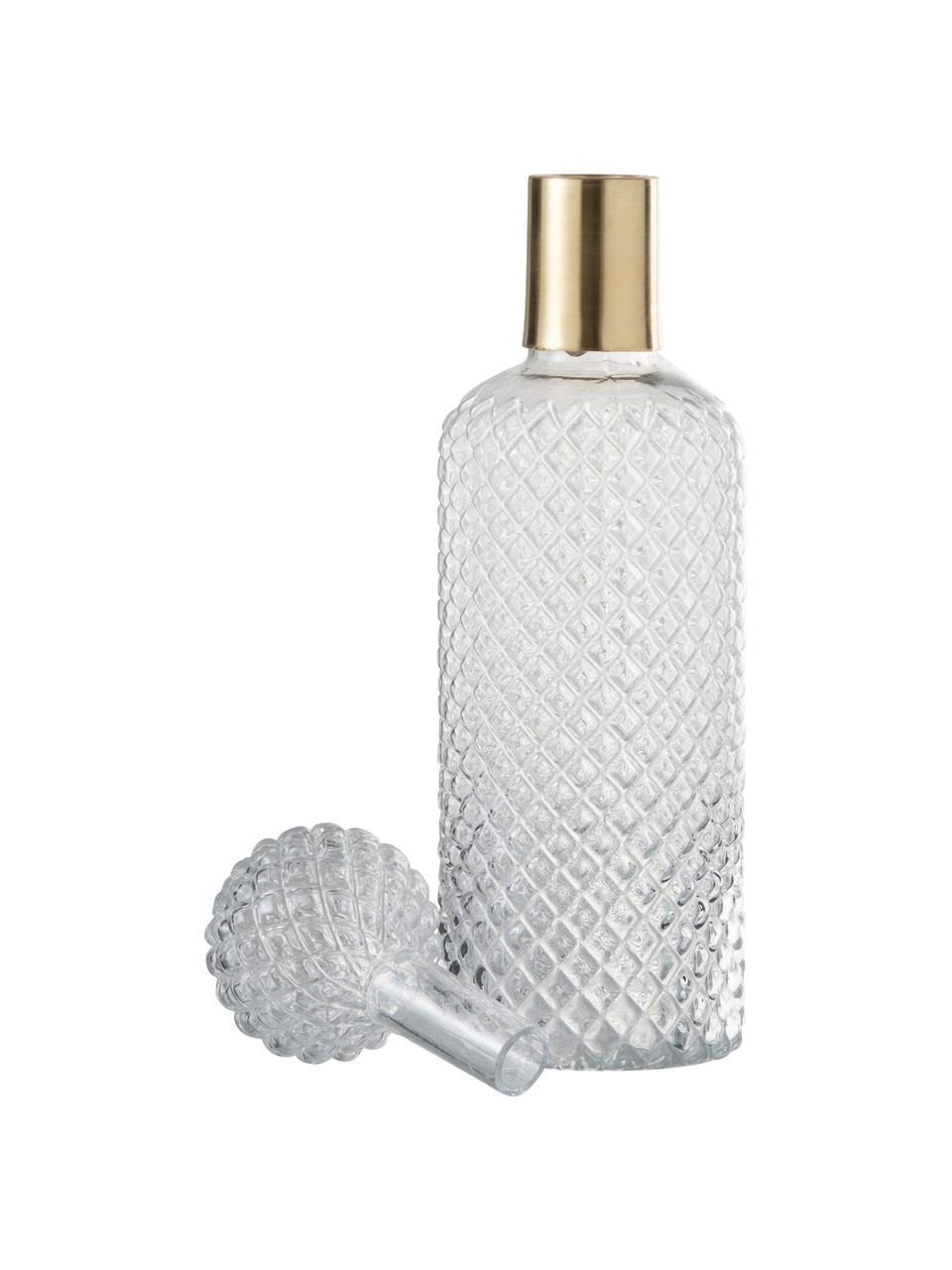Bottiglia decorativa Smart, Vetro, Trasparente, dorato, Ø 11 x Alt. 37 cm