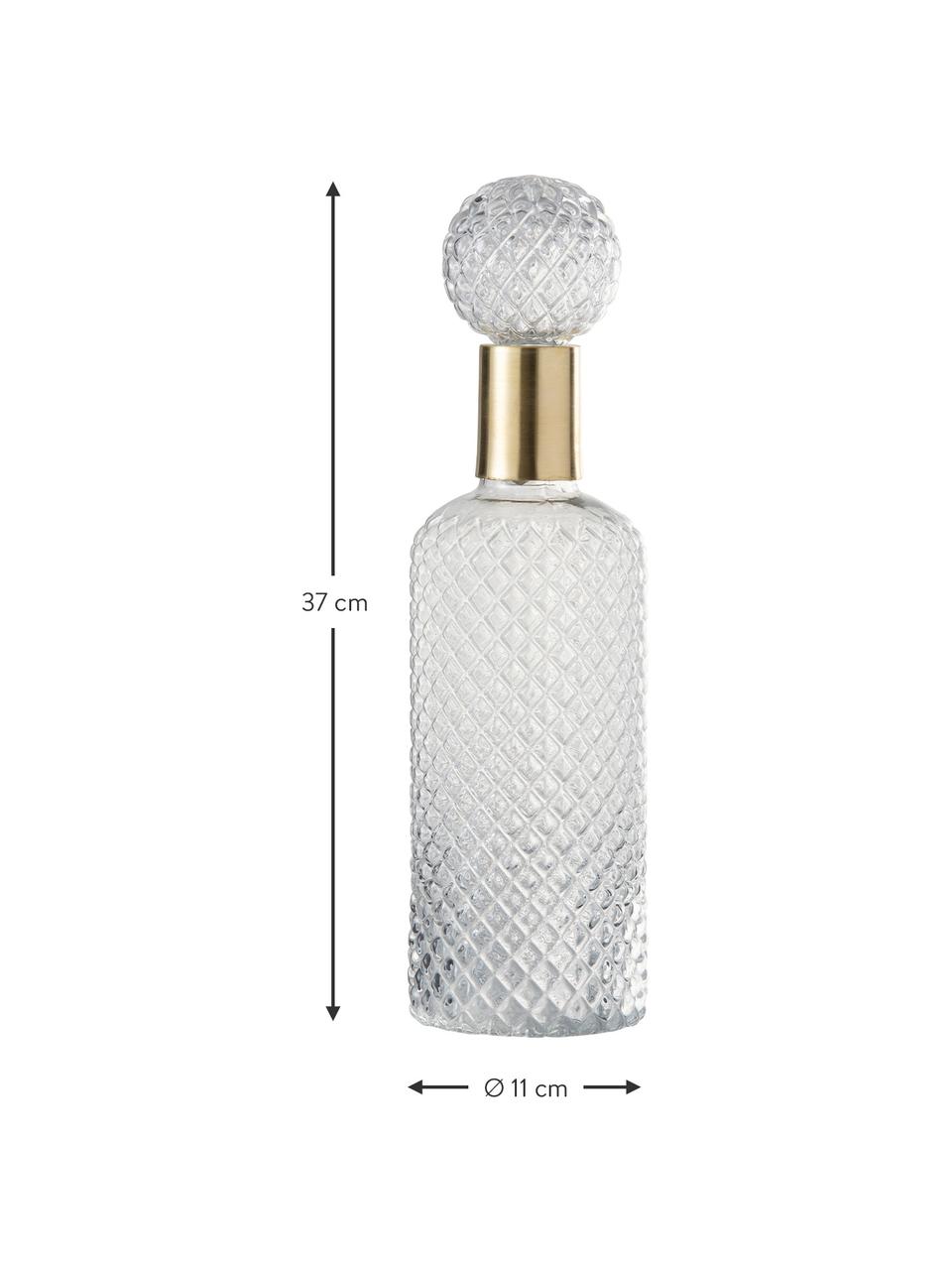Deko-Flasche Smart, Glas, Transparent, Goldfarben, Ø 11 x H 37 cm