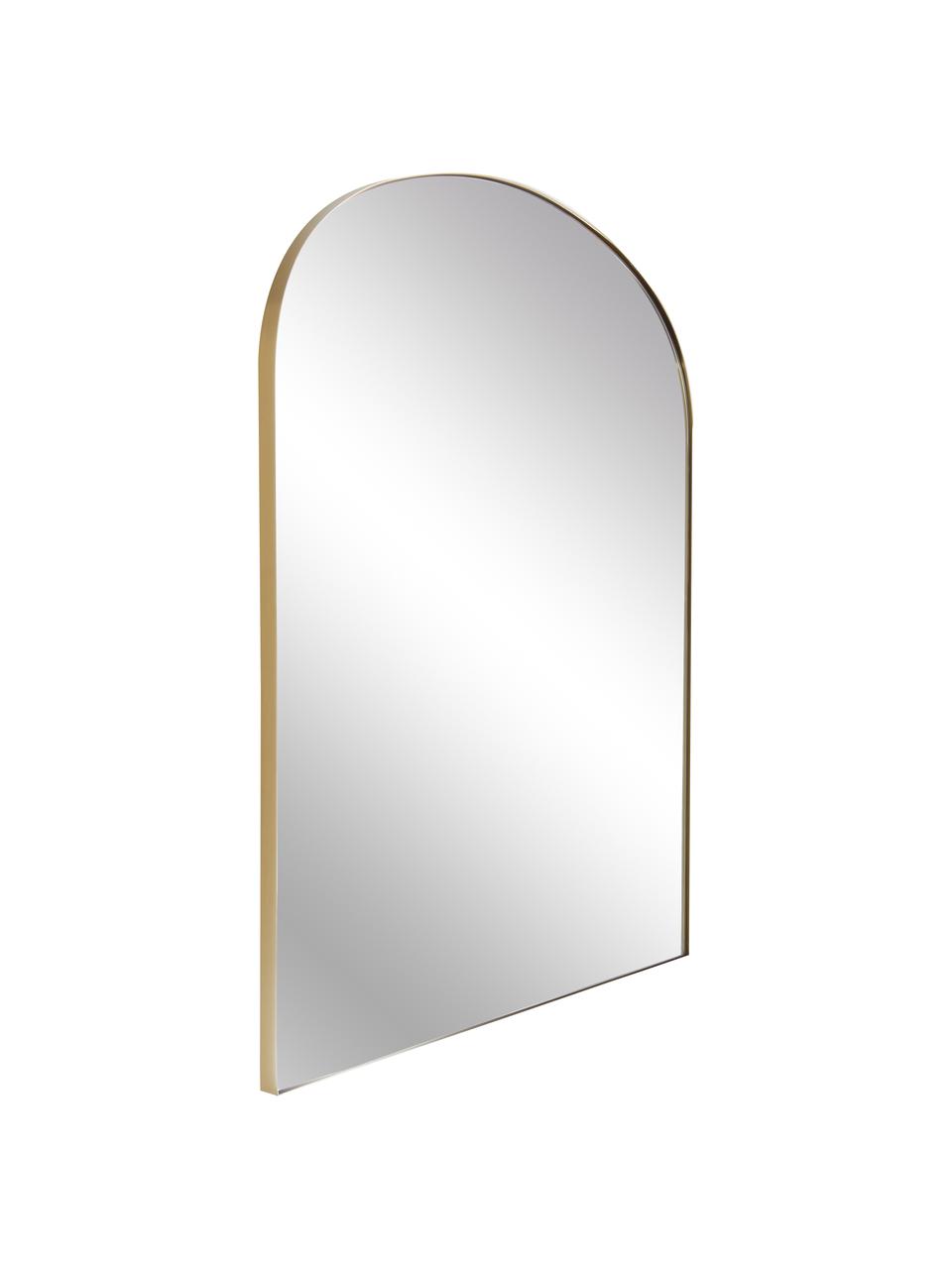 Wandspiegel Francis mit goldenem Metallrahmen, Rahmen: Metall, beschichtet, Rückseite: Mitteldichte Holzfaserpla, Spiegelfläche: Spiegelglas, Goldfarben, 80 x 85 cm