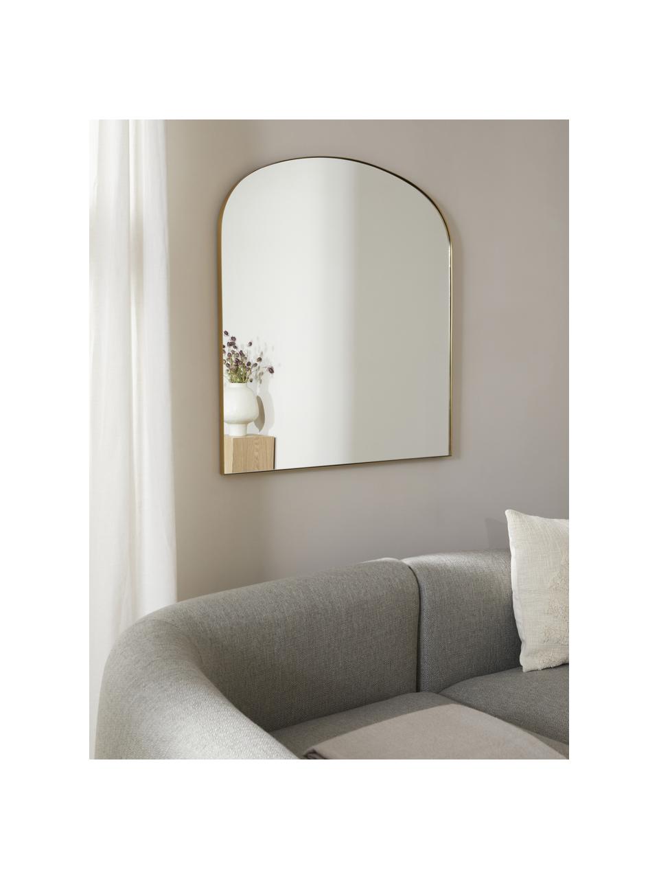 Lustro ścienne z metalową ramą Francis, Odcienie złotego, S 80 x W 85 cm
