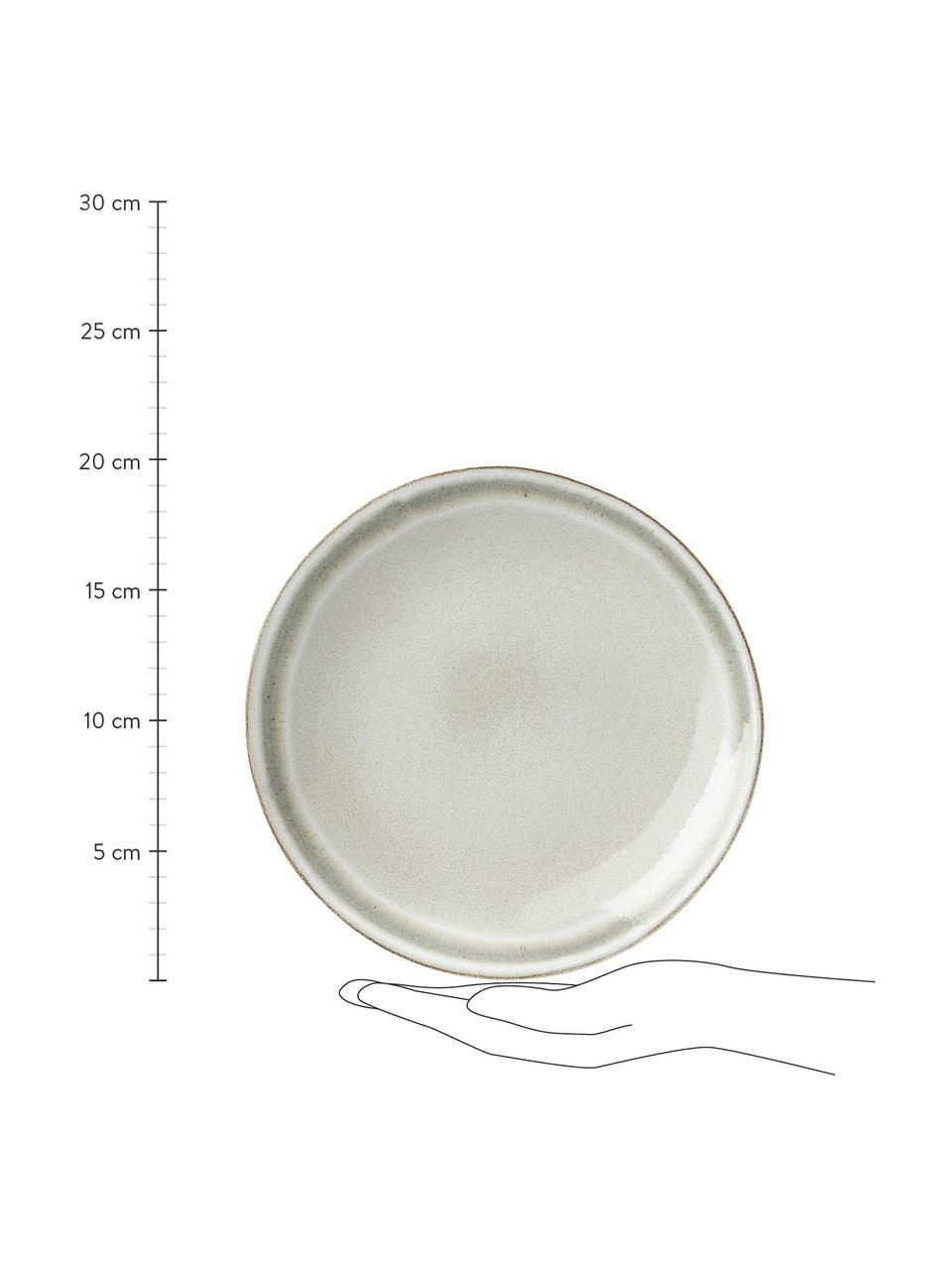 Set van 4 keramiek ontbijtborden Cia met reactief glazuur, Keramiek, Beige, Ø 20 x H 3 cm