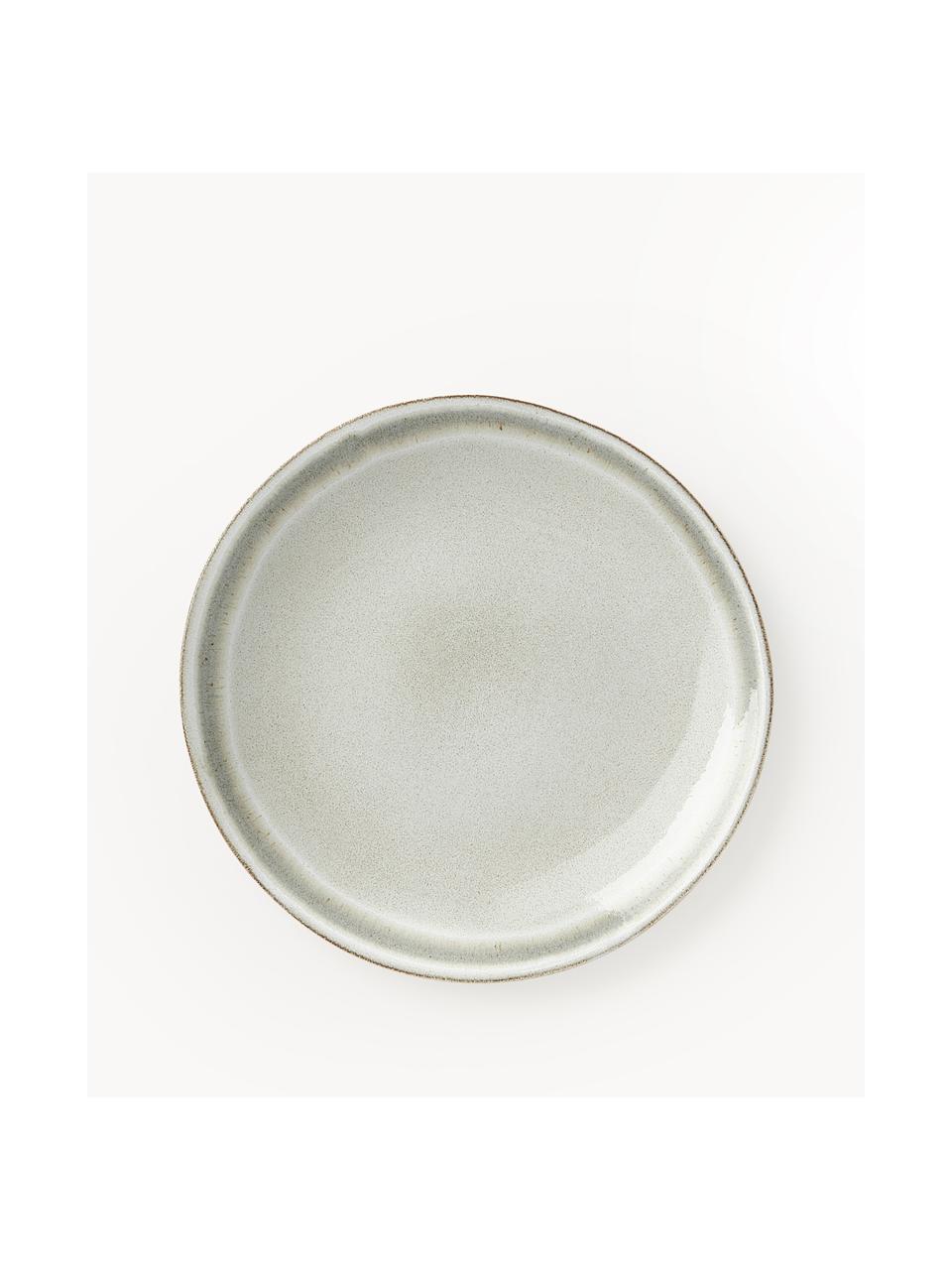 Ručne vyrobený raňajkový tanier z kameniny Cia, 4 ks, Kamenina, Hnedosivá, Ø 20 x V 3 cm