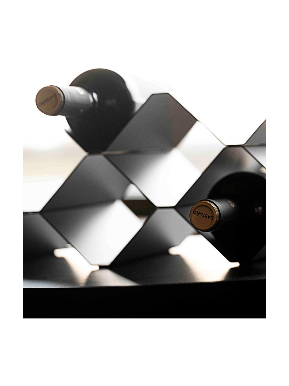 Stojan na víno Rocks, na 9 fliaš, Potiahnutý kov, Čierna, Š 51 x V 20 cm