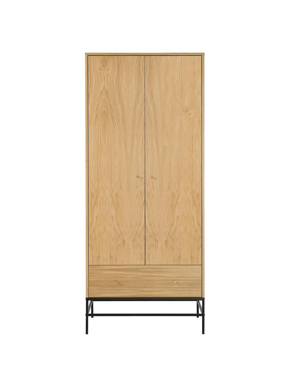 Armadietto in legno Flora, Piedini: metallo rivestito, Legno, Larg. 80 x Alt. 190 cm