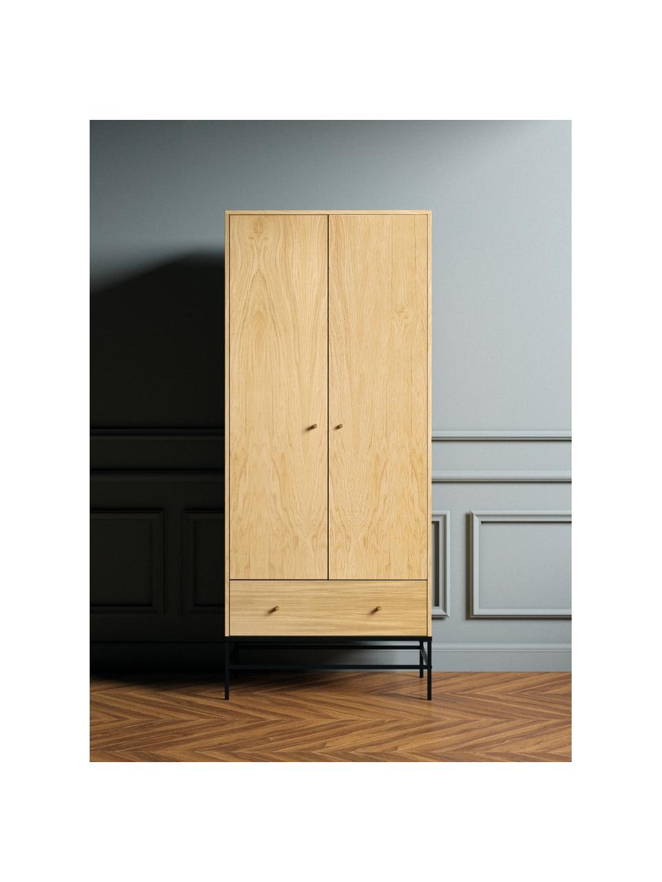 Kleiner Holz-Kleiderschrank Flora, Füße: Metall, beschichtet, Holz, B 80 x H 190 cm